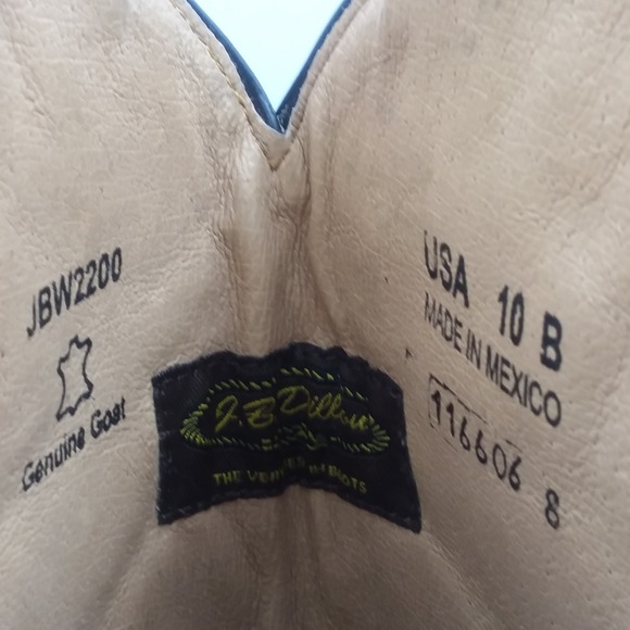 JB Dillon Women's Cowboy Boots Black Goat Leather Sz 10B Western Distressed EUC - Picture 6 of 16